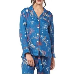 Blue Floral Women's Pajama Top